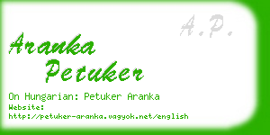 aranka petuker business card